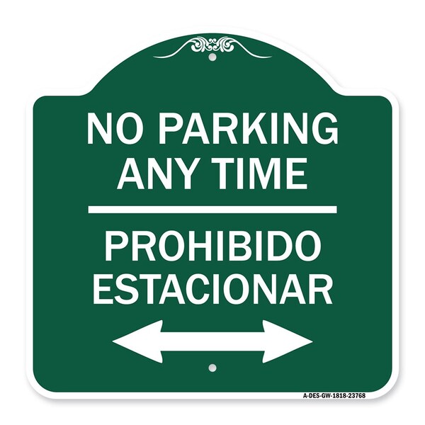 Signmission No Parking Anytime Prohibido Estacionar With Bidirectional Arrow, A-DES-GW-1818-23768 A-DES-GW-1818-23768 - main